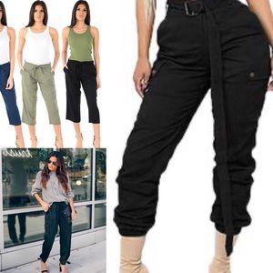 2/$15🆑Express VGUC Blk Cargo Capri w/Belt